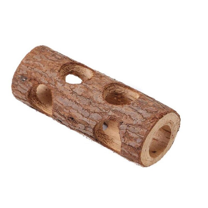 Naminių gyvūnėlių kramtymo žaislas Natūralus medinis miško tuščiaviduris medžio kamieno tunelio vamzdelis Žaislas žiurkėno tunelio medžio slėptuvė mažiems gyvūnams žiurkėnams pelėms