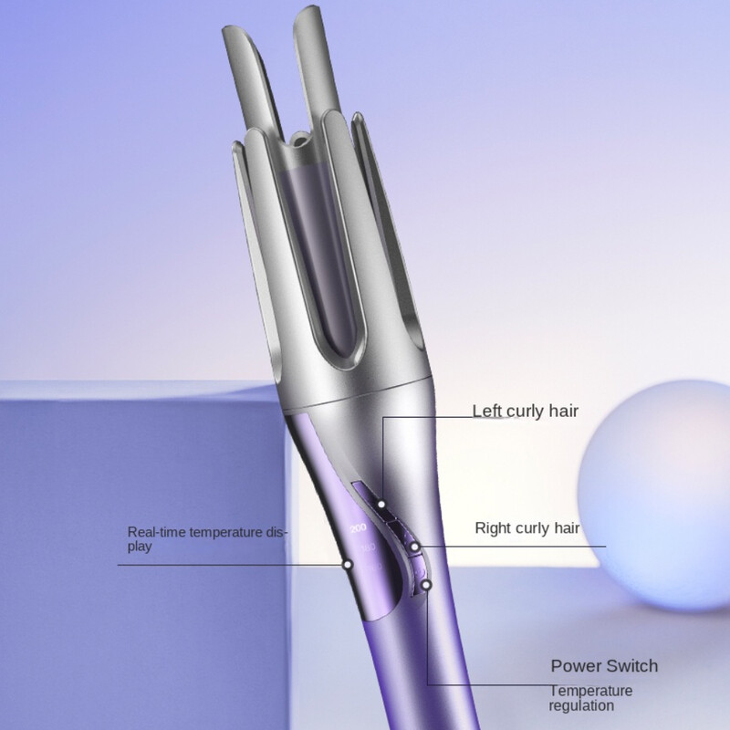 Automatinis plaukų suktukas, belaidis USB įkraunamas garbanojimo lygintuvas, banguotas skystųjų kristalų ekranas Keraminis garbanotas besisukantis garbanojimo bangų stiebas