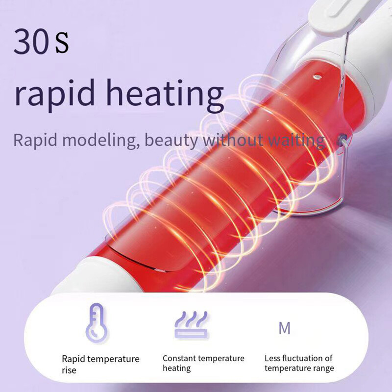 Ondulator electric de 40 mm pentru femei, ondulator profesional din ceramică, cu temperatură reglabilă, instrument de coafare a părului