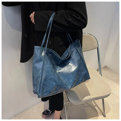 Dámska taška Tote Bag Módne puzdro pod pazuchu Veľkokapacitná mäkká pu kožená taška cez rameno Retro crossbody taška Ležérna prenosná taška BucketBags