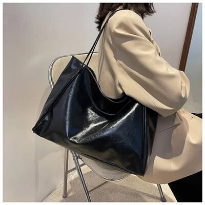 Dámska taška Tote Bag Módne puzdro pod pazuchu Veľkokapacitná mäkká pu kožená taška cez rameno Retro crossbody taška Ležérna prenosná taška BucketBags