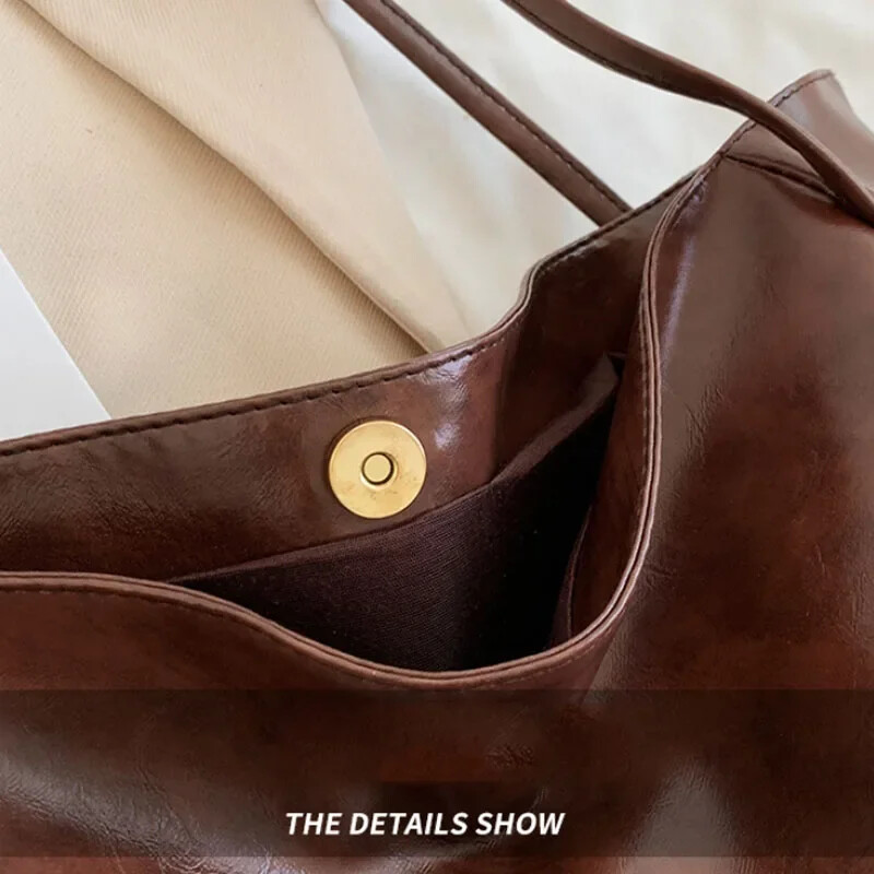 Dámska taška Tote Bag Módne puzdro pod pazuchu Veľkokapacitná mäkká pu kožená taška cez rameno Retro crossbody taška Ležérna prenosná taška BucketBags