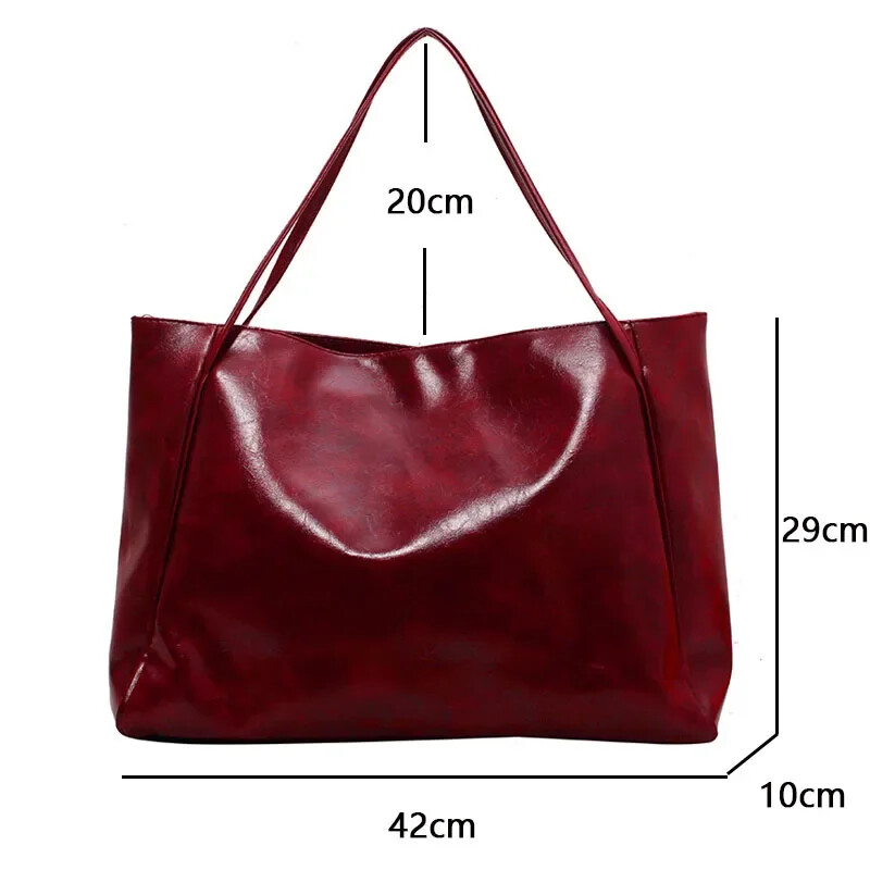 Dámska taška Tote Bag Módne puzdro pod pazuchu Veľkokapacitná mäkká pu kožená taška cez rameno Retro crossbody taška Ležérna prenosná taška BucketBags