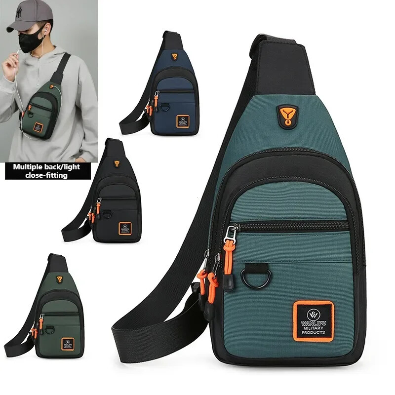 Divatos férfi melltáska kézitáska Könnyű Oxford szövet Crossbody válltáska Stílusos alkalmi férfi deréktáska Férfi melltáska