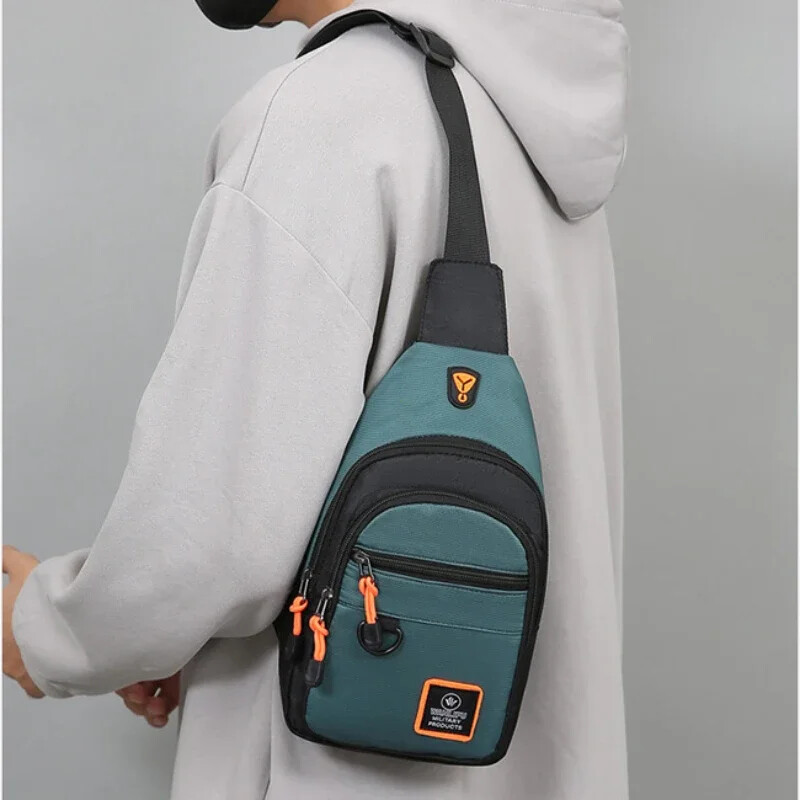 Divatos férfi melltáska kézitáska Könnyű Oxford szövet Crossbody válltáska Stílusos alkalmi férfi deréktáska Férfi melltáska