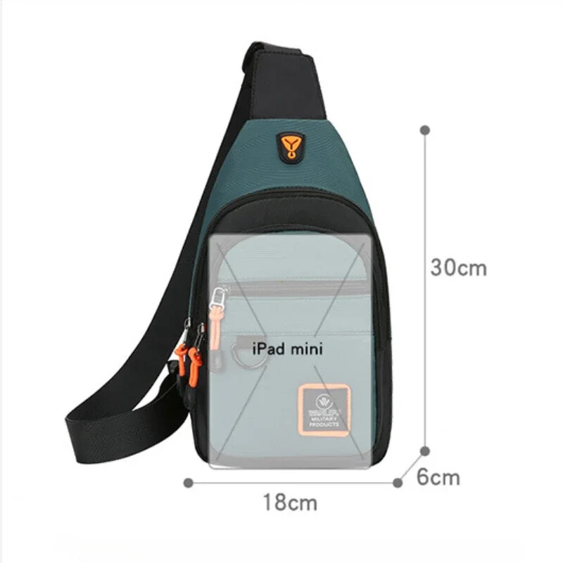 Divatos férfi melltáska kézitáska Könnyű Oxford szövet Crossbody válltáska Stílusos alkalmi férfi deréktáska Férfi melltáska