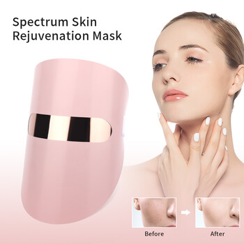 LED маска за лице Led Light Photon Therapy 3 цвята Light Facial Beauty Устройство за подмладяване на кожата Премахване на бръчки Против стареене