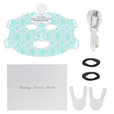 7 színű LED-es arcmaszk 80db gyöngyös, rugalmas, puha szilikon terápiás foton maszk pórusos pattanások elleni olajkiválasztást fokozó sejtjavító