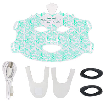 7 színű LED-es arcmaszk 80db gyöngyös, rugalmas, puha szilikon terápiás foton maszk pórusos pattanások elleni olajkiválasztást fokozó sejtjavító