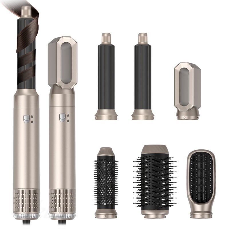 Plaukų tiesintuvas karštas išpardavimas 6 viename didelio greičio karšto oro šukos garbanojimo strypo daugiafunkcinės plaukų džiovintuvo šukos