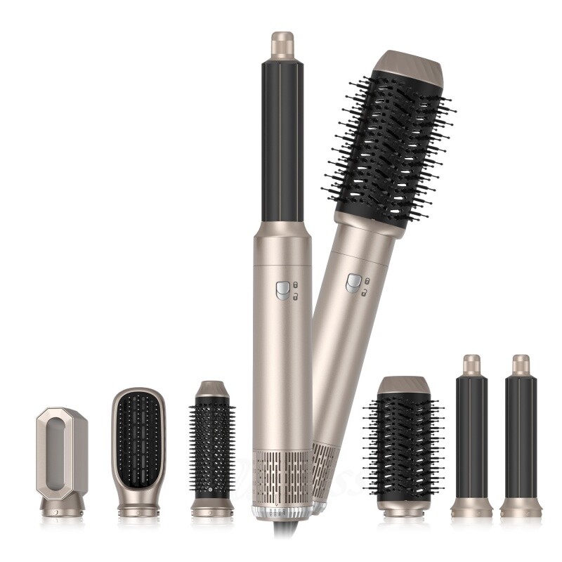Plaukų tiesintuvas karštas išpardavimas 6 viename didelio greičio karšto oro šukos garbanojimo strypo daugiafunkcinės plaukų džiovintuvo šukos