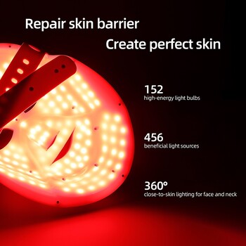 Безжична 7 цвята LED Face Neck Mask Photon Skin Rejuvenation Repair Skin Facial Beatuy SPA Mask Neck Wrinkle Remover Грижа за кожата