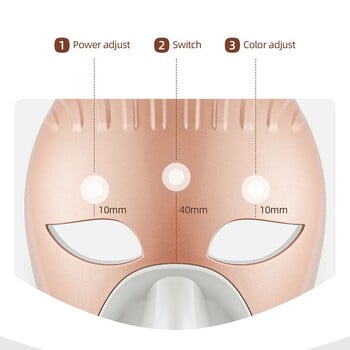 Безжична 7 цвята LED Face Neck Mask Photon Skin Rejuvenation Repair Skin Facial Beatuy SPA Mask Neck Wrinkle Remover Грижа за кожата