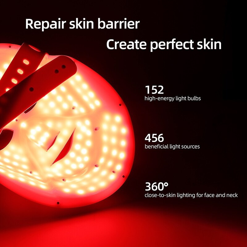 Bežična LED maska za lice i vrat u 7 boja Photon Skin Rejuvenation Repair Skin Facial Beatuy SPA maska za uklanjanje bora za njegu kože