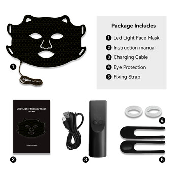 Photon Reuvenation Mask PDT Lamp Υλικό σιλικόνης 7 Χρώματα Led Face Mask Photon Skin Wirless Adjustment Beauty