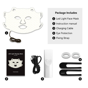 Photon Reuvenation Mask PDT Lamp Υλικό σιλικόνης 7 Χρώματα Led Face Mask Photon Skin Wirless Adjustment Beauty