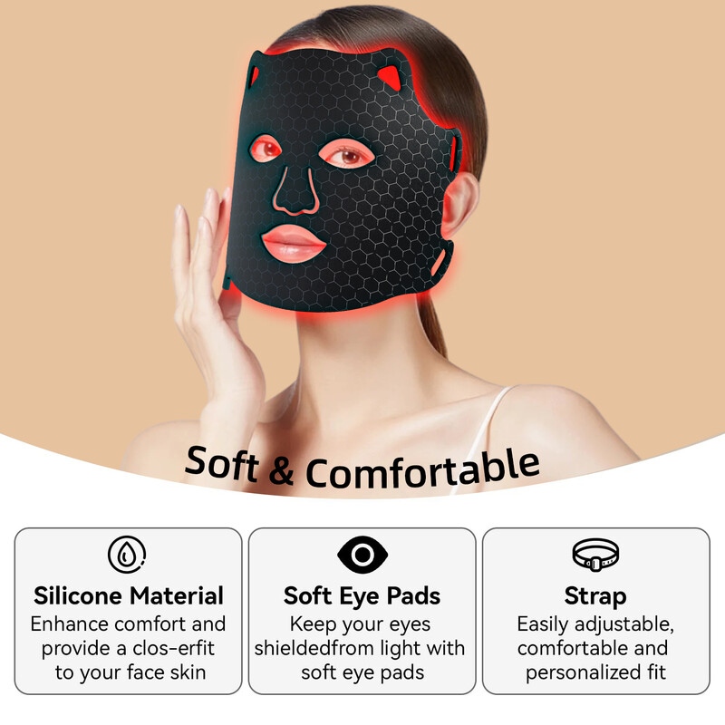 Fotonų atgaivinimo kaukė PDT lempos silikoninė medžiaga 7 spalvų LED veido kaukė Photon Skin Wirless Adjustment Beauty