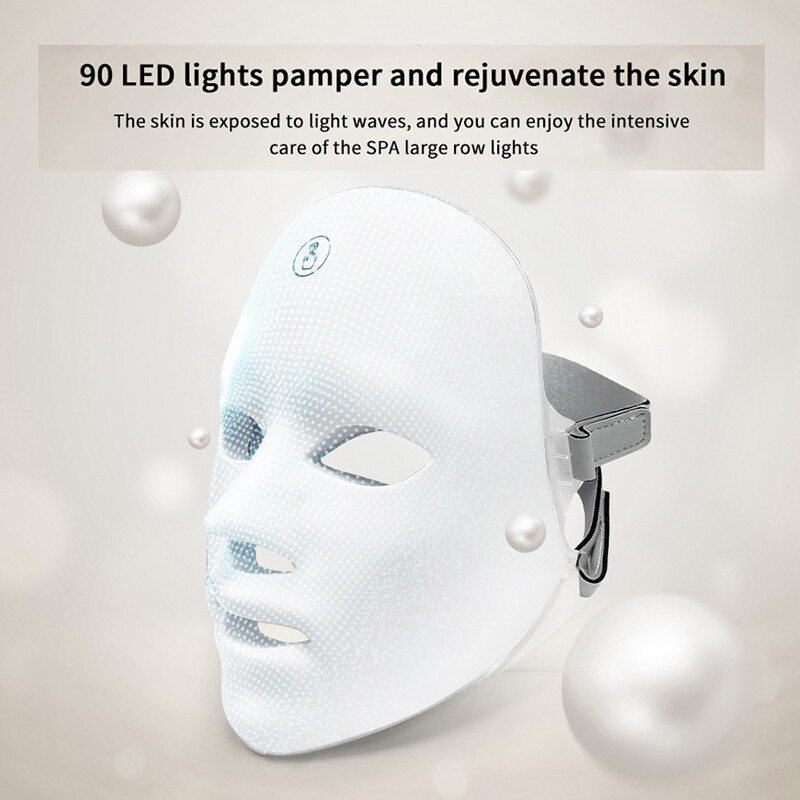 Įkraunama veido LED kaukė 7 spalvų fotonų liuminoterapijos grožio kaukė odos atjauninimui nuo spuogų namų veido pakėlimo balinimo