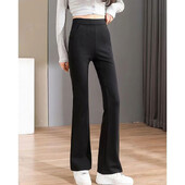 Dámske letné tenké módne jednoduché čierne elastické pásové nohavice s elastickým pásom, dámske oblečenie, trendy elegantné univerzálne ležérne nohavice