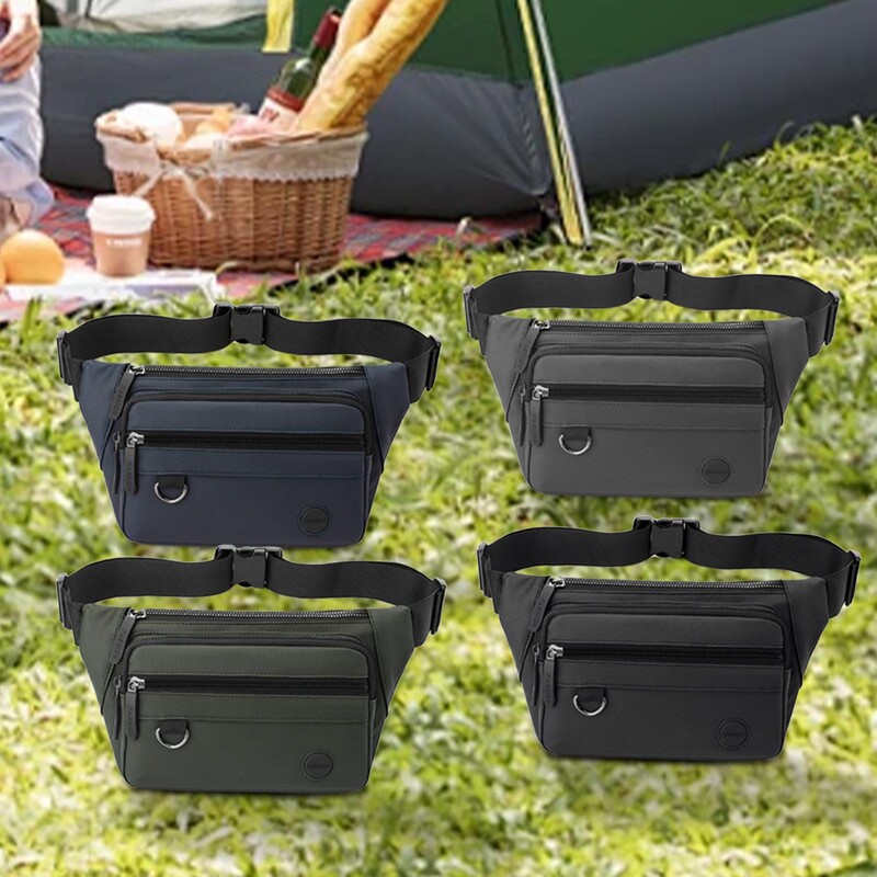 Torba oko struka Torba oko struka za muškarce s džepovima na patentni zatvarač Lagana ležerna torbica Torba za rame za putovanje na posao Biciklizam Kupovina