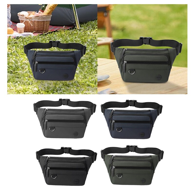 Torba oko struka Torba oko struka za muškarce s džepovima na patentni zatvarač Lagana ležerna torbica Torba za rame za putovanje na posao Biciklizam Kupovina