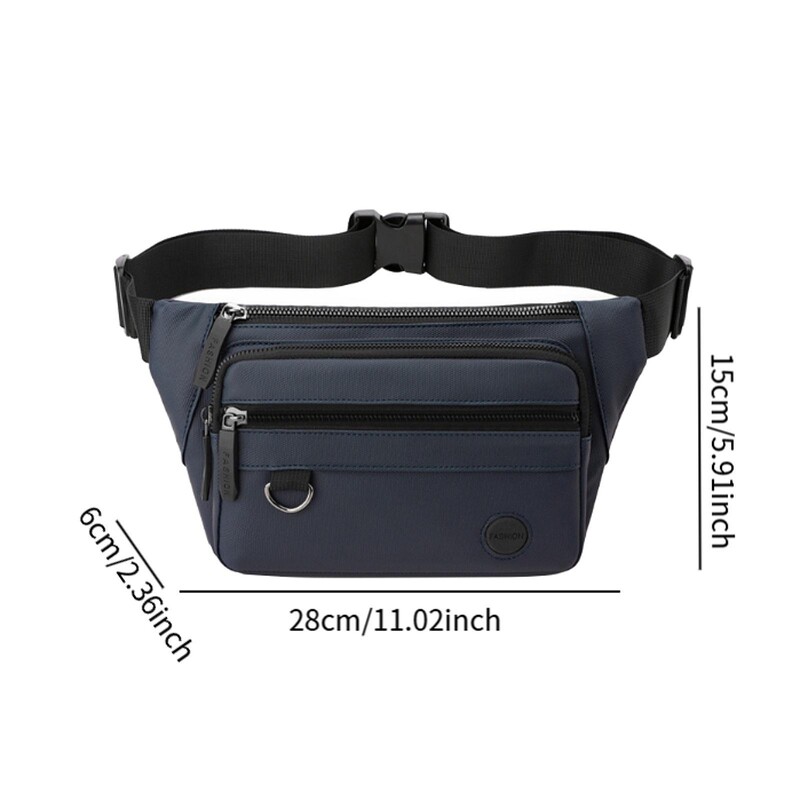 Torba oko struka Torba oko struka za muškarce s džepovima na patentni zatvarač Lagana ležerna torbica Torba za rame za putovanje na posao Biciklizam Kupovina