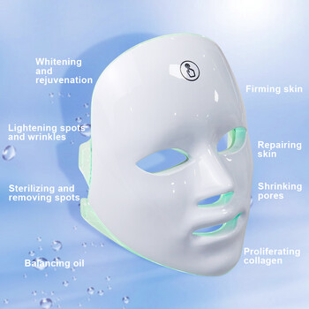 Μάσκα προσώπου LED ομορφιάς 7 χρωμάτων Photon Therapy Skin Care Mask Αναζωογόνηση δέρματος κατά της ακμής ανόρθωση ρυτίδων Λεύκανση προσώπου Αρχική