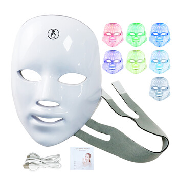 Μάσκα προσώπου LED ομορφιάς 7 χρωμάτων Photon Therapy Skin Care Mask Αναζωογόνηση δέρματος κατά της ακμής ανόρθωση ρυτίδων Λεύκανση προσώπου Αρχική