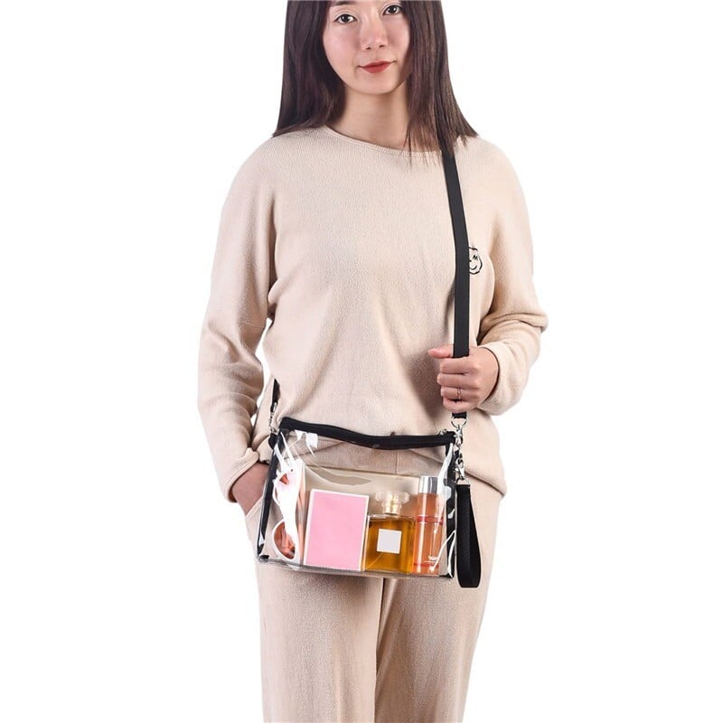 Priehľadná dámska crossbody kabelka, luxusná módna PVC priehľadná taška cez rameno, vysoko kvalitná malá nepremokavá kabelka, ženská kabelka