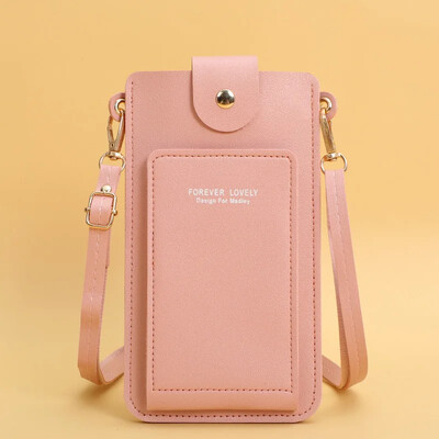 Női táskák Puha bőr pénztárcák érintőképernyős mobiltelefon pénztárca keresztben vállpántos kézitáska női olcsó női táskák