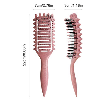 Curl Define Styling Brush Издълбана Четка за разплитане на коса Заплетена мокра къдрава коса Гребен Оформяне на къдрици Фризьорски инструменти