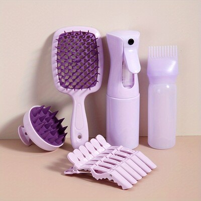 10 részes hajkefe készlet Detangling kefe készlet fejbőr masszázs hajfésű zöld Adjust Octopus göndör fésűs hajcsat minden hajtípushoz