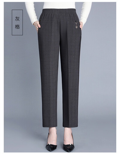 plus mărime primăvară toamnă de vârstă mijlocie femei cu talie elastică pantaloni drepți ocazional Pantaloni casual largi pentru femei 5XL îmbrăcăminte