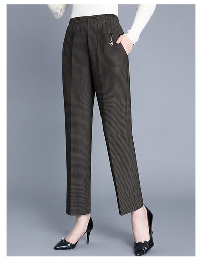 plus mărime primăvară toamnă de vârstă mijlocie femei cu talie elastică pantaloni drepți ocazional Pantaloni casual largi pentru femei 5XL îmbrăcăminte