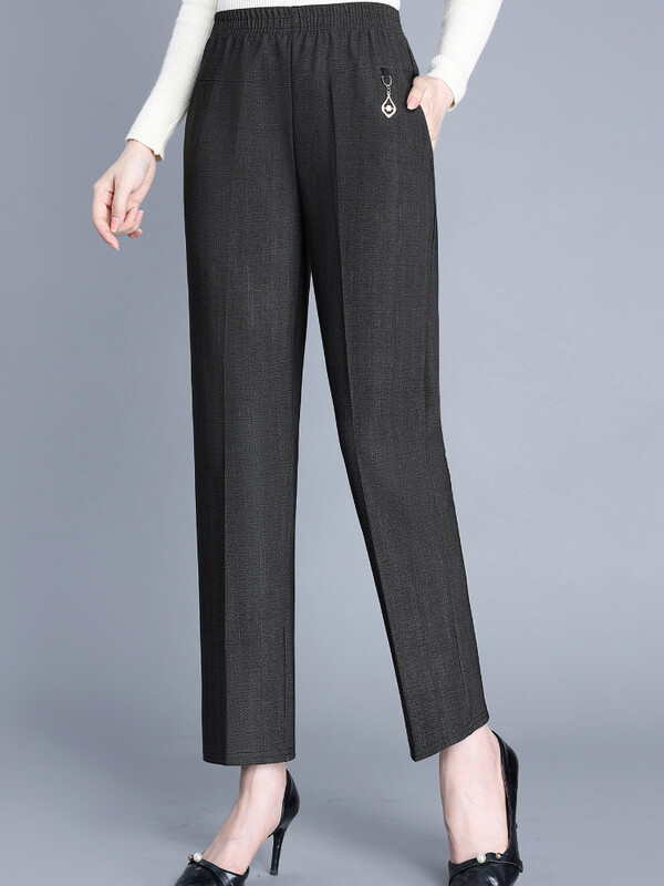 plus mărime primăvară toamnă de vârstă mijlocie femei cu talie elastică pantaloni drepți ocazional Pantaloni casual largi pentru femei 5XL îmbrăcăminte