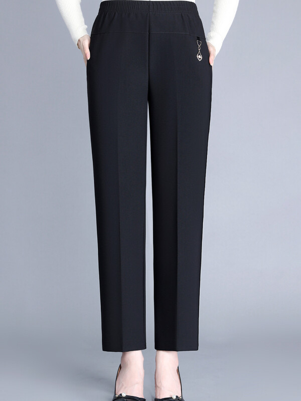 plus mărime primăvară toamnă de vârstă mijlocie femei cu talie elastică pantaloni drepți ocazional Pantaloni casual largi pentru femei 5XL îmbrăcăminte