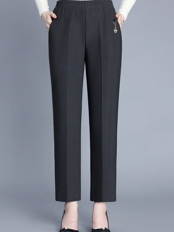 plus mărime primăvară toamnă de vârstă mijlocie femei cu talie elastică pantaloni drepți ocazional Pantaloni casual largi pentru femei 5XL îmbrăcăminte