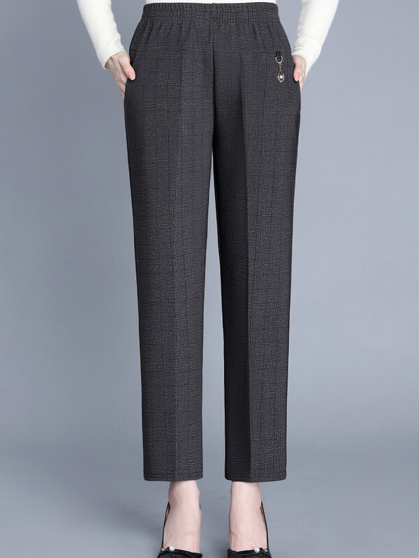 plus mărime primăvară toamnă de vârstă mijlocie femei cu talie elastică pantaloni drepți ocazional Pantaloni casual largi pentru femei 5XL îmbrăcăminte