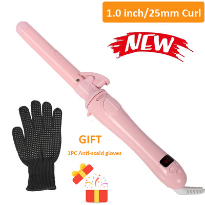 Nukirptas 1 colio profesionalus plaukų suktukas 25 mm besisukantis garbanojimo lazdelė Keraminis garbanojimo lygintuvas plaukų bangavimo stiliaus įrankis