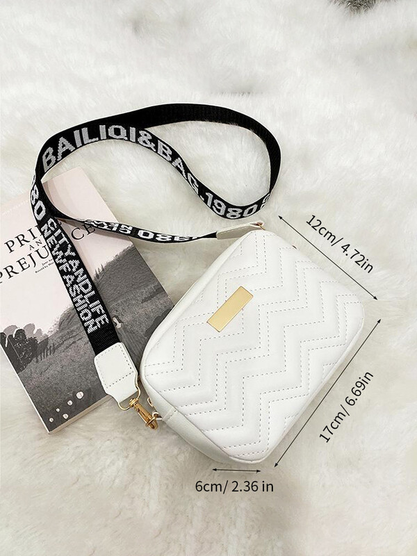 Dámska crossbody kabelka s vlnovou výšivkou a popruhom cez rameno s veľkou kapacitou