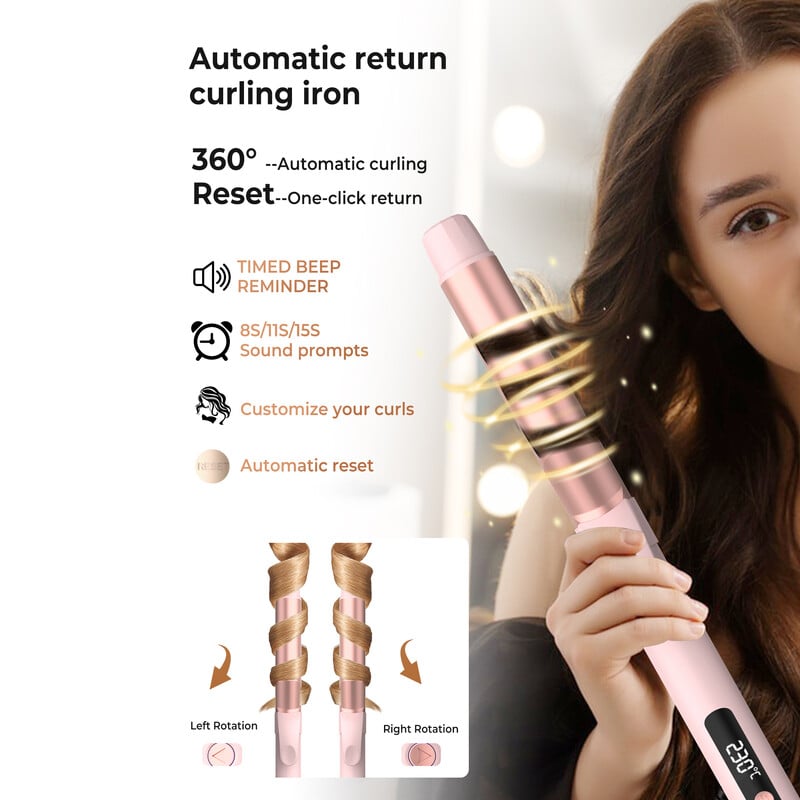 Automitc uvijač za kosu za žene Profesionalni keramički uvijač za kosu Wave Waver Styling Tools