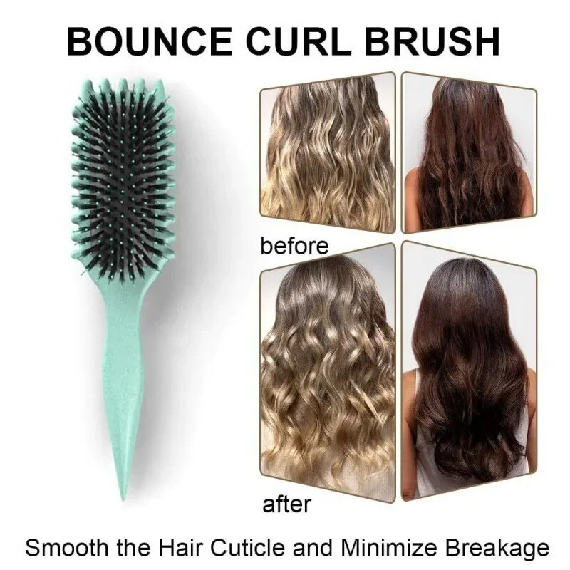 Curls Define Styling Brush Vaddisznó sörte Detangling Hajkefe Tangled Hair Fésű Formázás Meghatározó fürtök Fodrász Szalon formázó eszköz