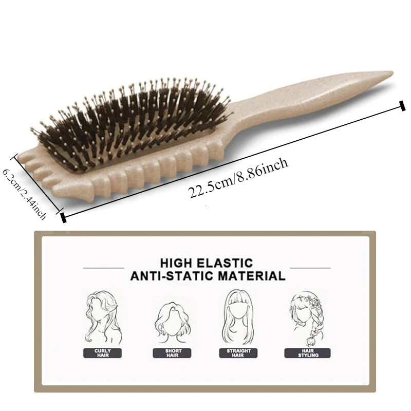 Curls Define Styling Brush Vaddisznó sörte Detangling Hajkefe Tangled Hair Fésű Formázás Meghatározó fürtök Fodrász Szalon formázó eszköz