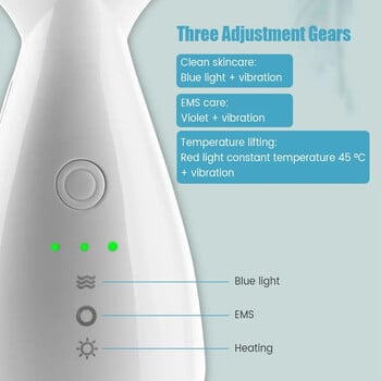 Μασάζ λαιμού Facial Lift EMS Micro-current Τρίχρωμο ελαφρύ σύσφιξη και αναζωογόνηση του δέρματος Εισαγωγέας ιόντων για ανόρθωση λαιμού προσώπου