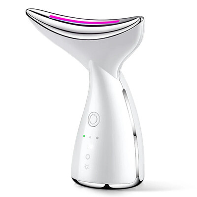 Kaklo masažuoklis veido pakėlimas EMS mikro srovės trijų spalvų šviesiai stangrinantis ir jauninantis odą jonų importuotojas, skirtas veido kaklo pakėlimui