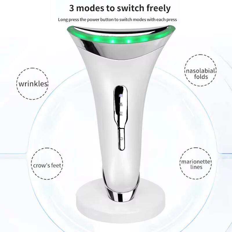 2024 m. naujas populiarus odos priežiūros LED fotonų terapijos priešraukšlinis EMS veido masažuoklis veido kaklą pakeliantis grožio prietaisas