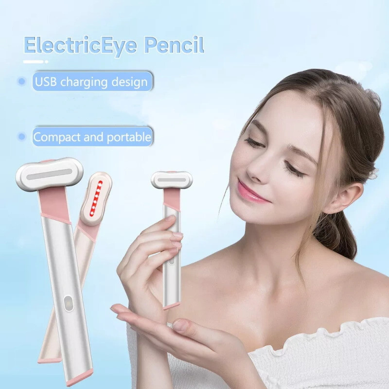 Raudonos mėlynos šviesos veido masažuoklis, akustinis vibracinis grožio prietaisas, rankinis veido akių masažuoklis