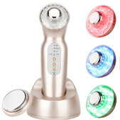 Namų naudojimui įkraunamas fotonų ultragarsinis odos priežiūros grožio prietaisas LED šviesos terapijos veido grožio aparatas, skirtas odai atjauninti