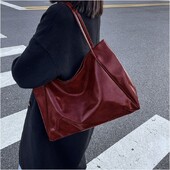 Vintage crvena ženska velika torba Atletska ležerna modna kožna torba velikog kapaciteta Shopper Harajuku jednostavna ručna torba Sac