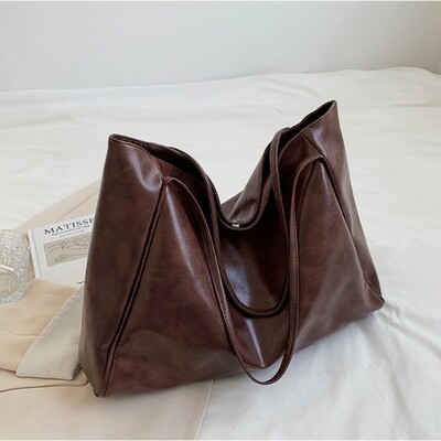 Vintage crvena ženska velika torba Atletska ležerna modna kožna torba velikog kapaciteta Shopper Harajuku jednostavna ručna torba Sac